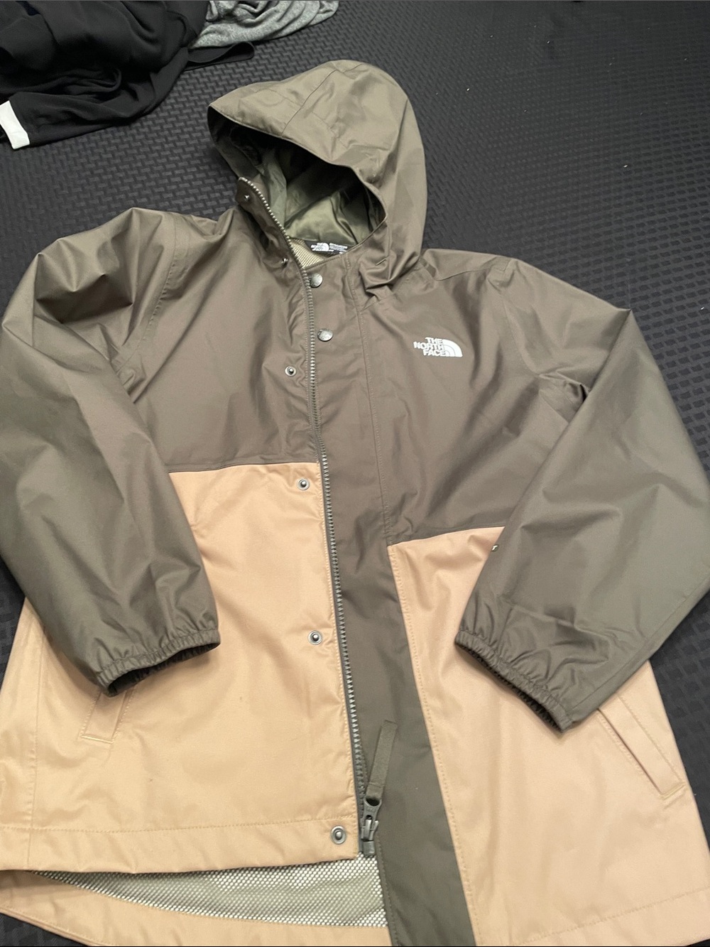 The North Face Two-Tone Hooded Raincoat - Olive & Tan